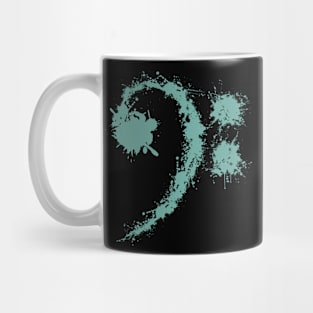 Bass Clef Blue Retro - Cool Funny Music Lovers Gift Mug